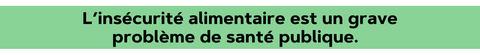 La meilleure façon de mettre fin à l’insécurité alimentaire, c’est de lutter contre la pauvreté.